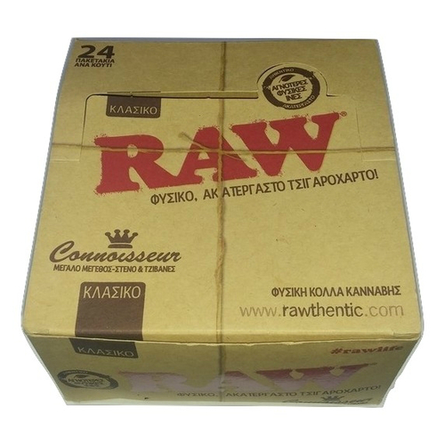 Χαρτάκια RAW King Size Slim Classic & Τζιβάνες - Κουτί 24τμχ